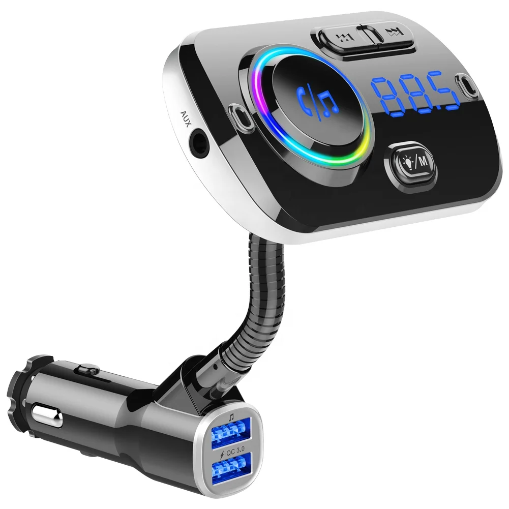Car Charger Handsfree Dual USB Car Kit Mp3 Player  Fm Transmitter Bluetooth Car Wireless Charging