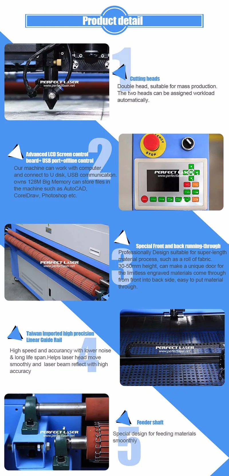 Perfect Laser-Professional Manufacturer Floor Type 60w 150w Auto Feeding CO2 Laser Engraving Machines for Wood Bamboo Leather