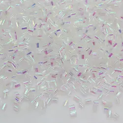 2*3mm Cotton Candy Iridescent Crispy Bingsu Beads for Crunchy Slime Iridescent Straw Beads 3D Glitter Slime Supply