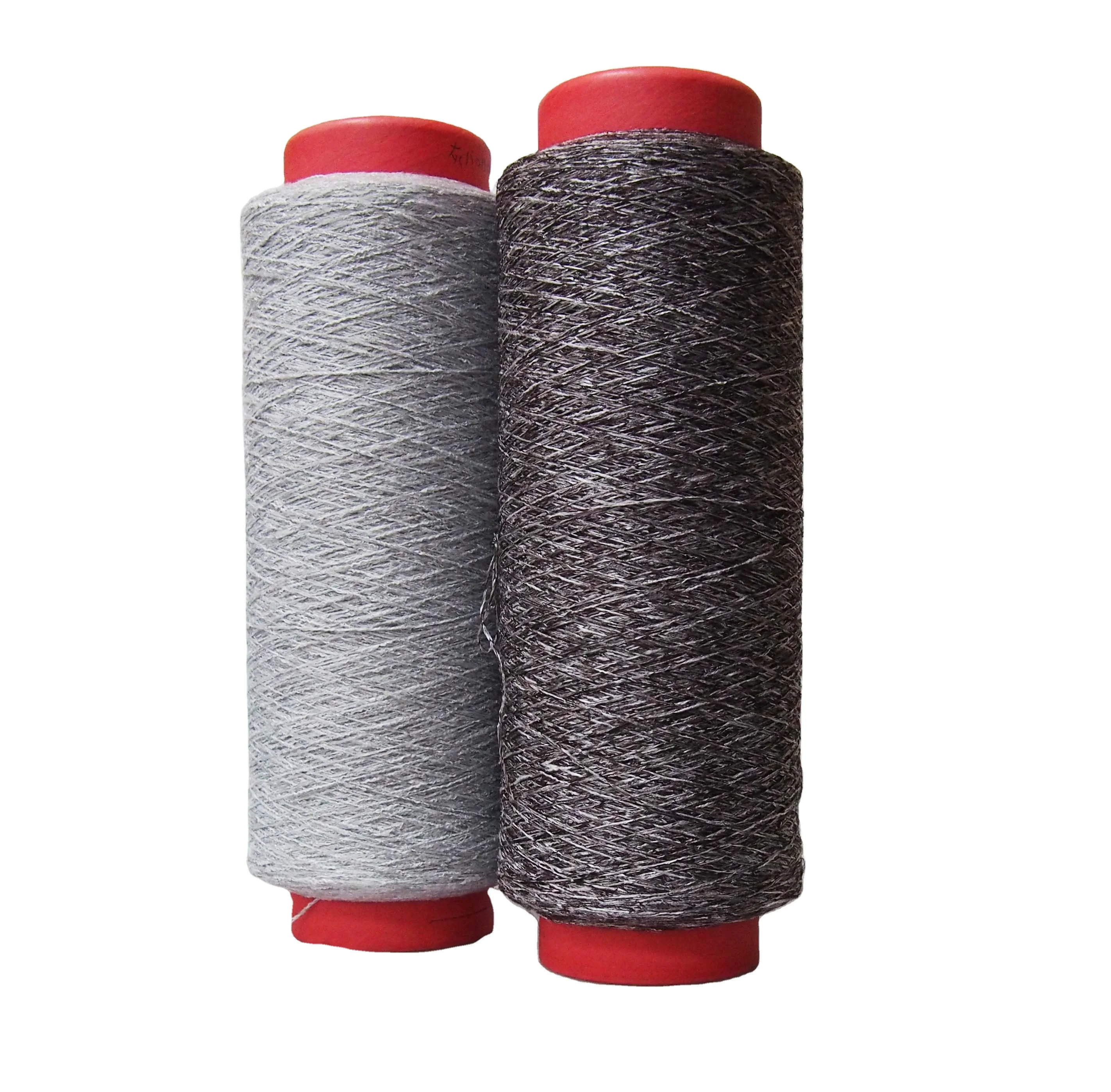 1000D Cotton Feeling Cream Anti Bacterial Polyester Dope Dyeing Yarn High Color Fastness For Blackout Curtain Fabric