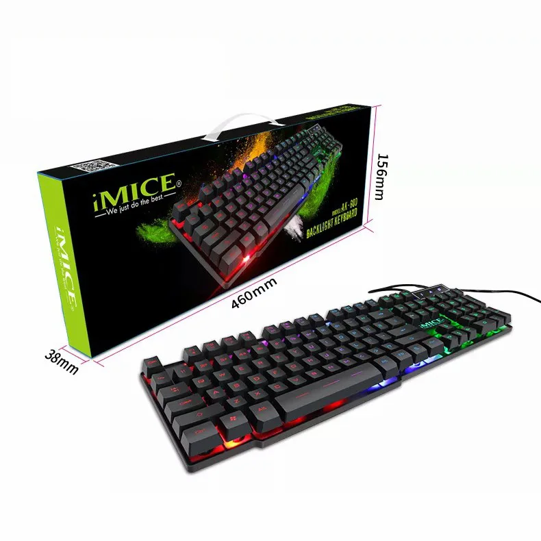 Imice AK-600 104 Keys Computer Colorful Backlight Gaming Keyboard