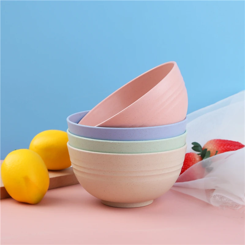 Cheap Reusable Kitchen Eco Friendly Plastic Wheat Straw Food Salad rice Soup Bowl