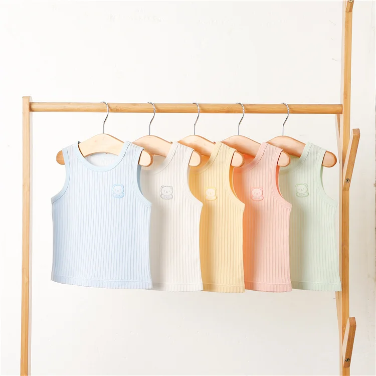 
100% Organic cotton thin Baby sleeveless vest newborn summer infant clothes soft and breathable 