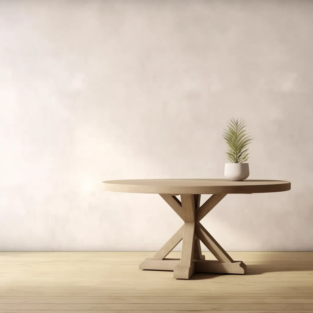 Уличная мебель из нового материала, бельгийский бетонный и Тиковый круглый обеденный стол