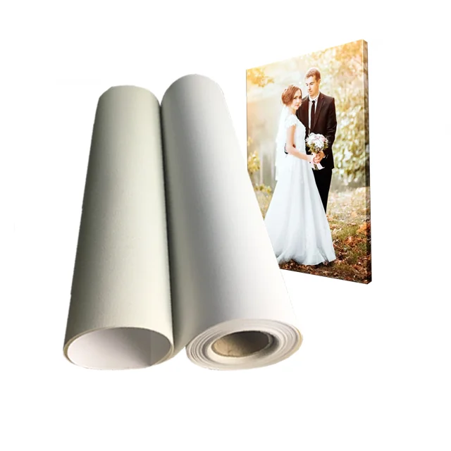 Aoli Canvas Roll Painting Semi Glossy Polycoton Polyester Canvas Roll For Printing Cotton Canvas White Roll