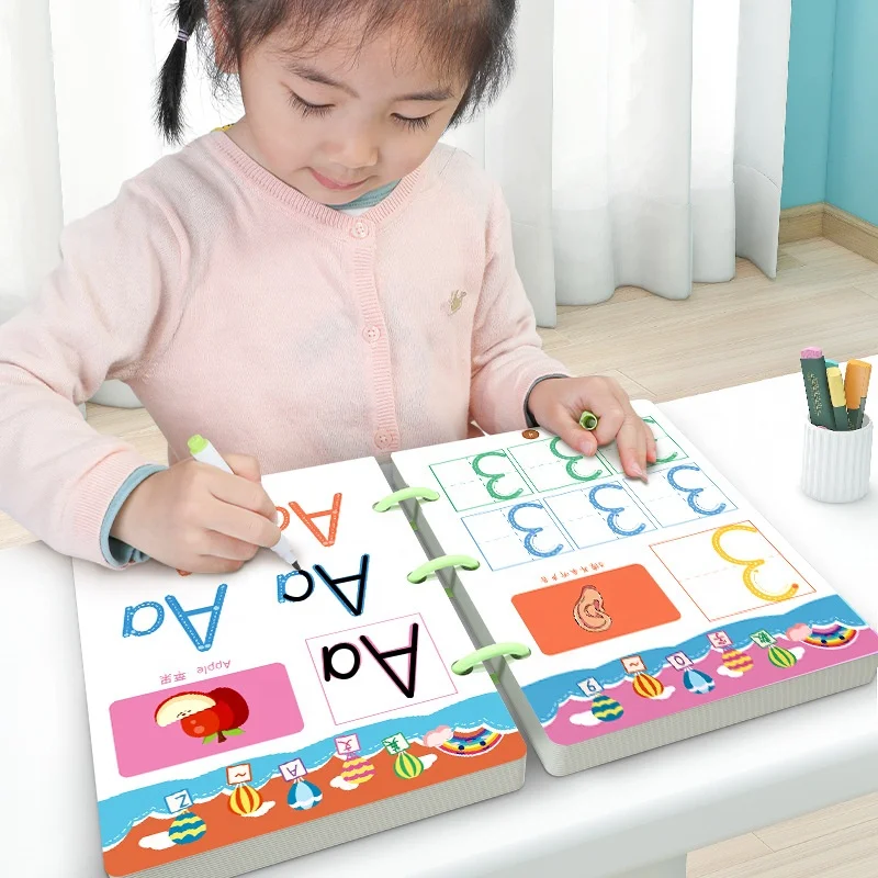 New Design Dot To Dot Book Stroke Line Dot Toddler Erasable Paper Training Book Pen Control