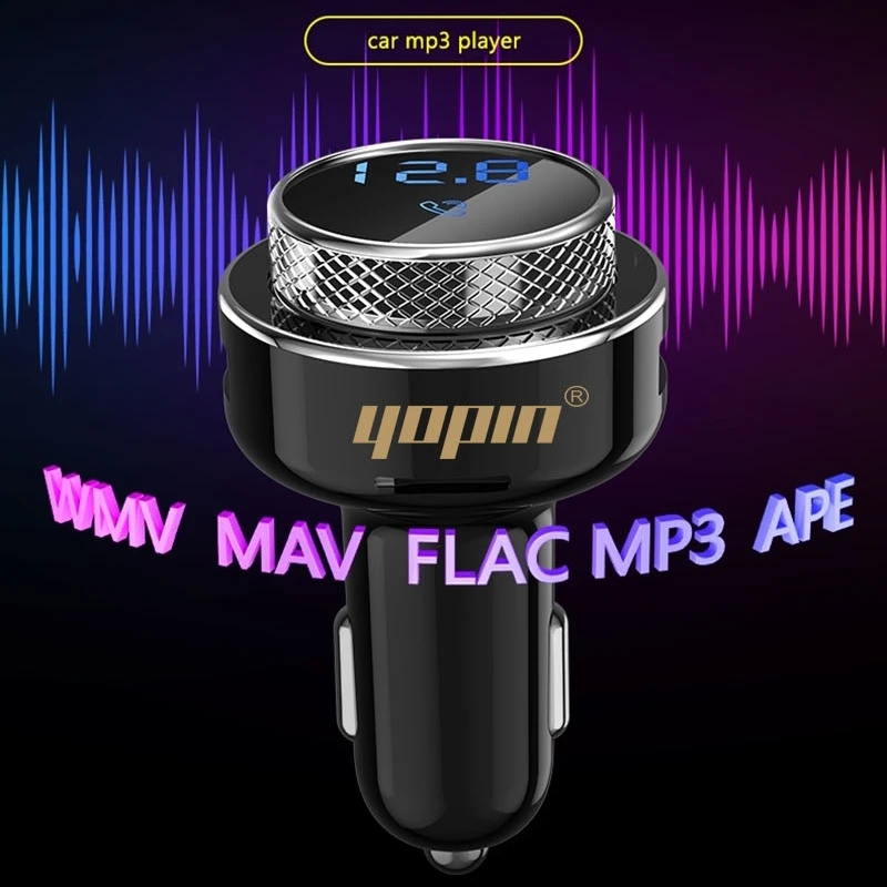 oem custom logo supported car fm modulator with bluetooth dual usb qc3.0 usb charger car mp3 player