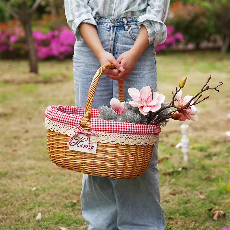 Натуральная плетеная корзина для хлеба с