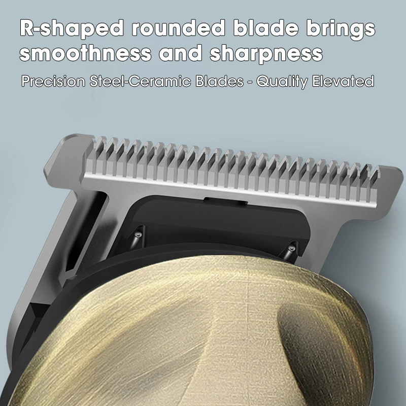 Lanumi 708 retro metal body multi grooming kit ipx6 waterproof 8-in-1 Men Grooming Kit LCD display beard hair trimmer With base