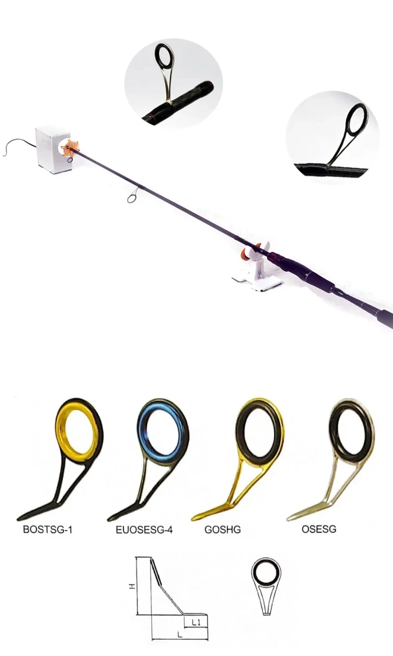 Booney multiple choices diy fishing rod building guides and tips stainless steel guides ring