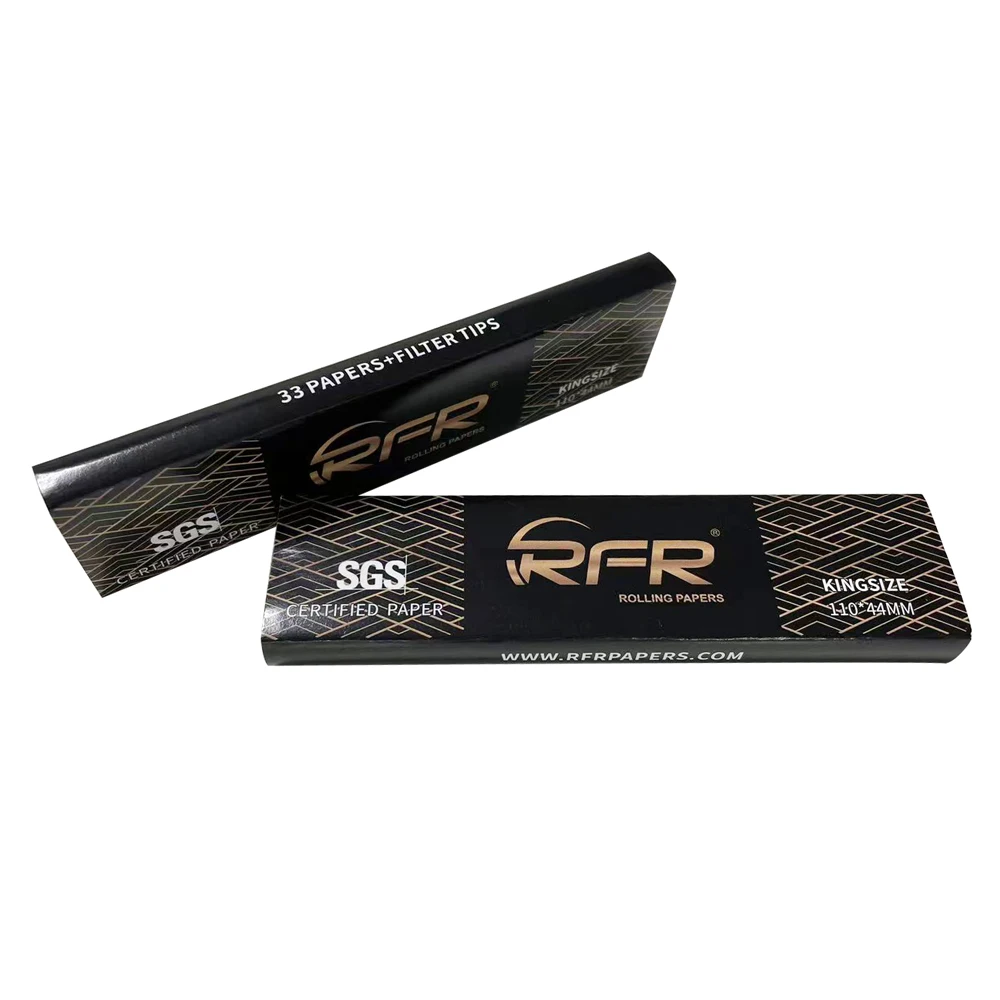 RFR Hot Sale Premium Rolling Paper Rice Paper 33 Leaves with Filter Tips for Smoking