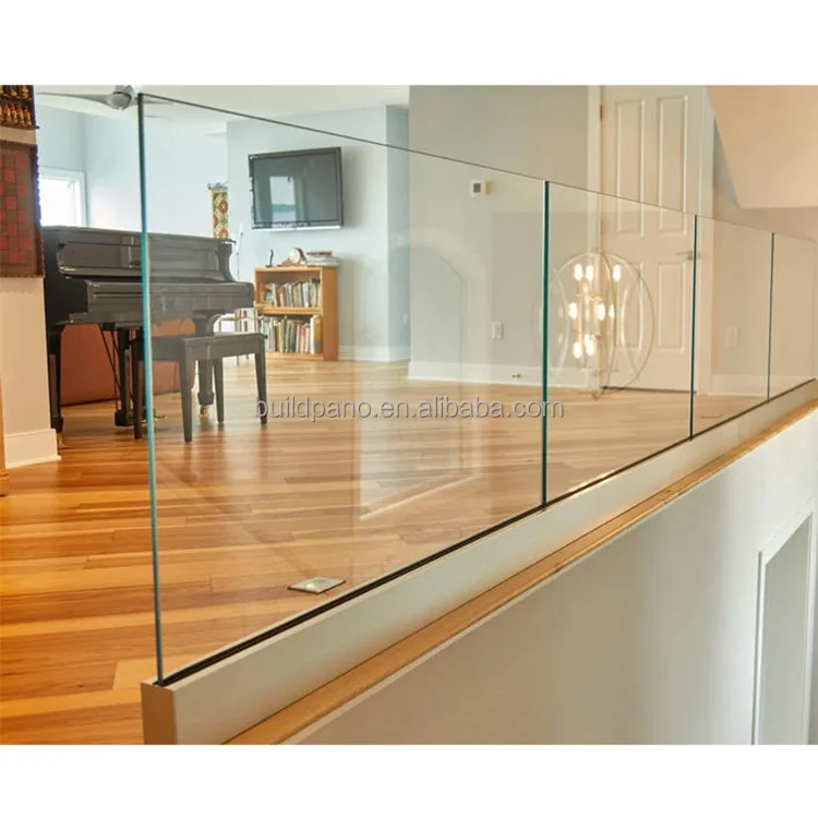 U-канальные стеклянные перила прозрачные ламинированные закаленные поручни безрамные балюстрады балкона