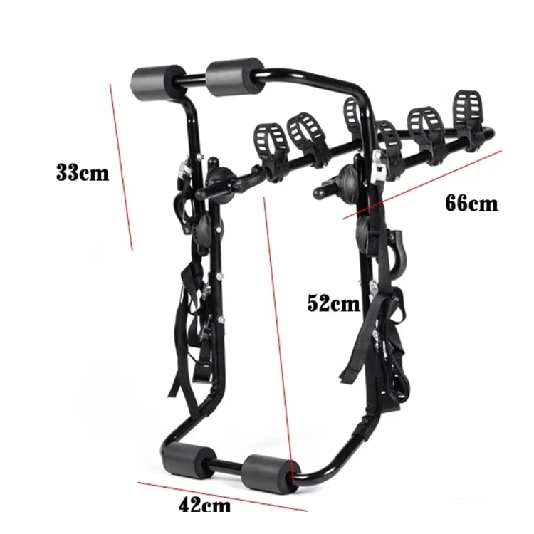 3 Folding Bike Steel Fold Car Rear Mounted Trunk Hitch Mount Foldable Bicycle Carrier/Rack For 3