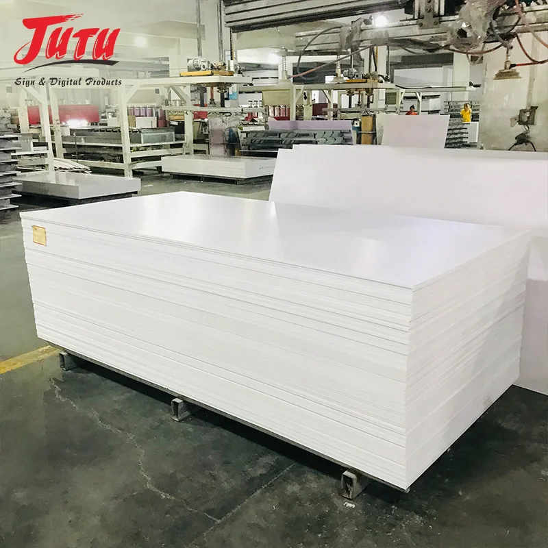 JUTU Factory Price UV Printing High Density White 1-30mm Plastic Forex Celuka Free PVC Foam Sheet Board For Kitchen Cabinet
