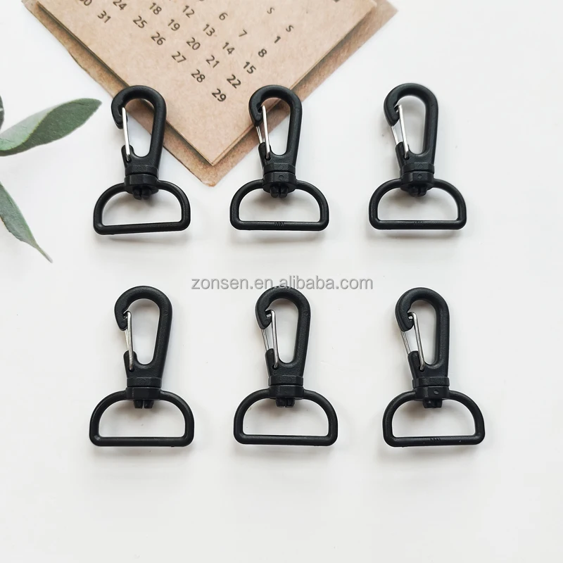 Factory Supply 20mm KAM Bag Belt Buckles Rotary Hanger Hooks Plastic Snap Hook Clasp Buckle For Belt Strap Webbing