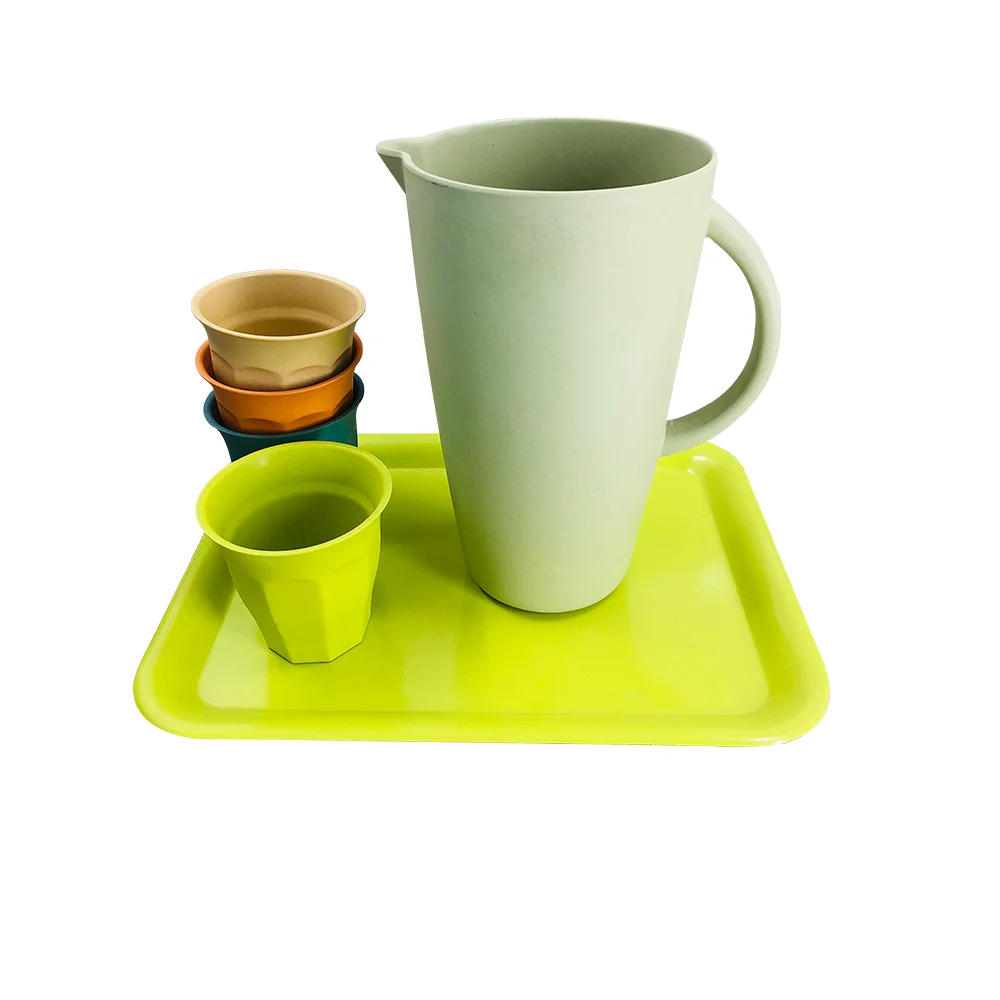 Многоразовый биоразлагаемый кувшин для воды, набор кувшинов для воды из бамбукового волокна