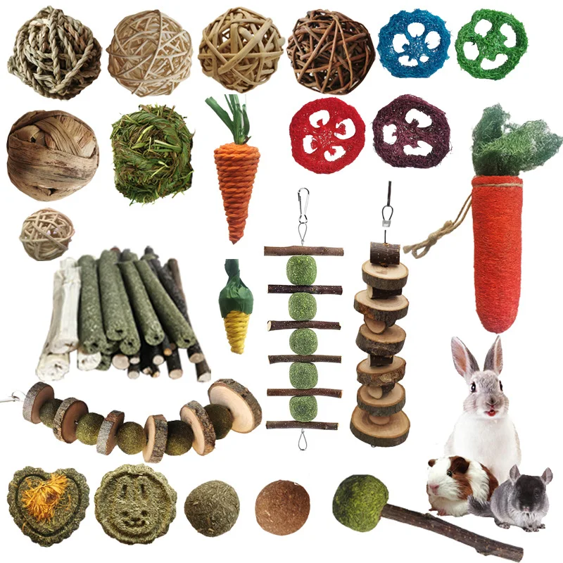 Wholesale Hamster Rabbit Toys Willow Apple Wood Ball Chew Toys for Pets