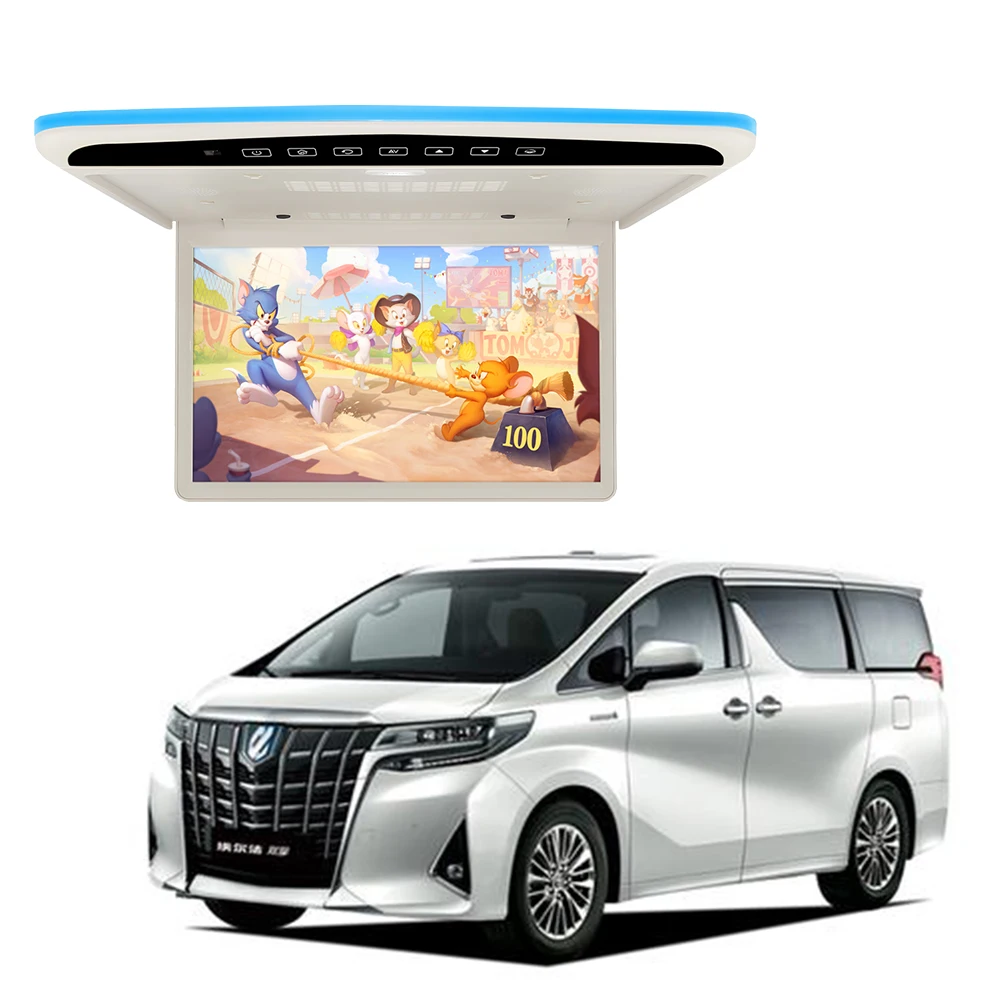15.6 Inch HD Car Roof Mounted Monitor Bus Flip Down Monitor MP5 Ceiling Monitor For Car