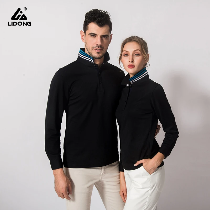 Индивидуальная Высококачественная Мужская футболка с длинным рукавом и воротником-поло для гольфа, женская футболка-поло для спорта и отдыха