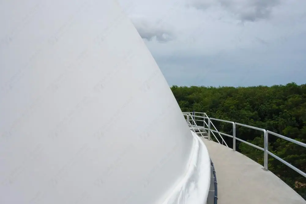 PVC membrane biogas storage ballon fixed to concrete base for biogas plant from China