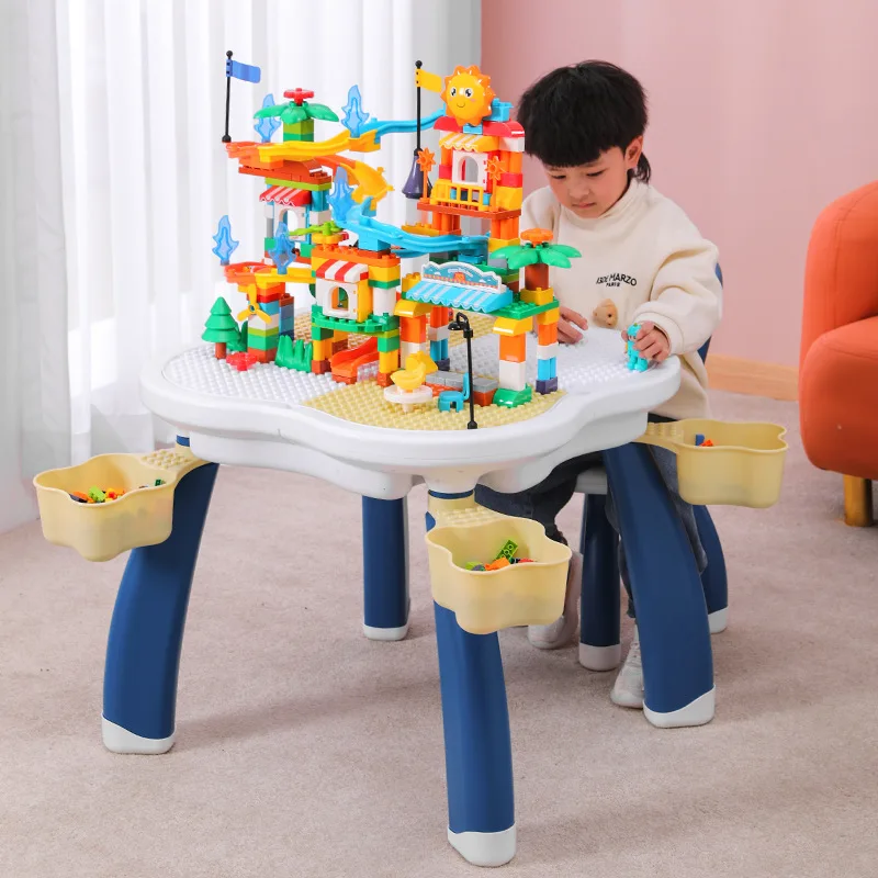 Kindergarten Children Table And Chairs Toy Set Living Room kids Furniture Building Block Board Tablet