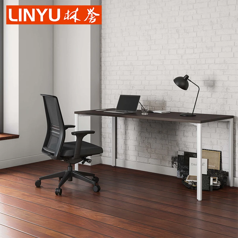Ergonomics MDF office desk furniture computer table home office with transparent acrylic screen