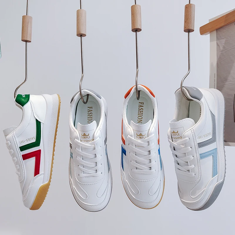 2021 Всесезонные туфли из микрофибры для доски белого цвета Размеры 35-40 модная повседневная женская обувь