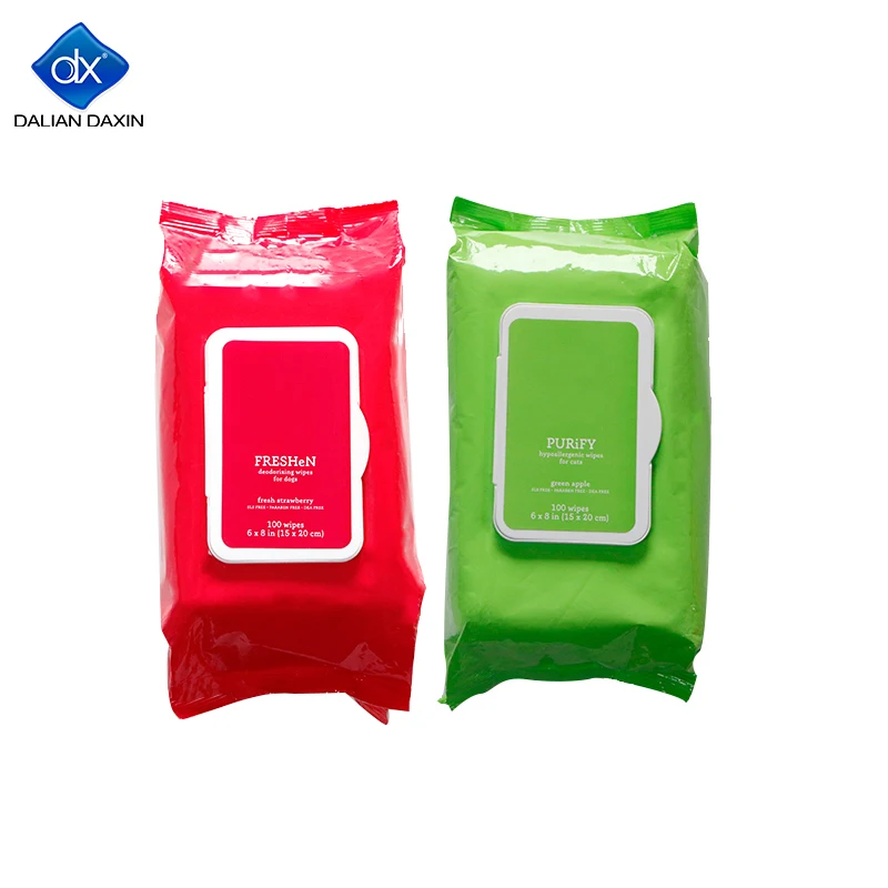 Organic Dog Cat Paw Ear Eye Tooth Clean Grooming Wet Wipe for Pet