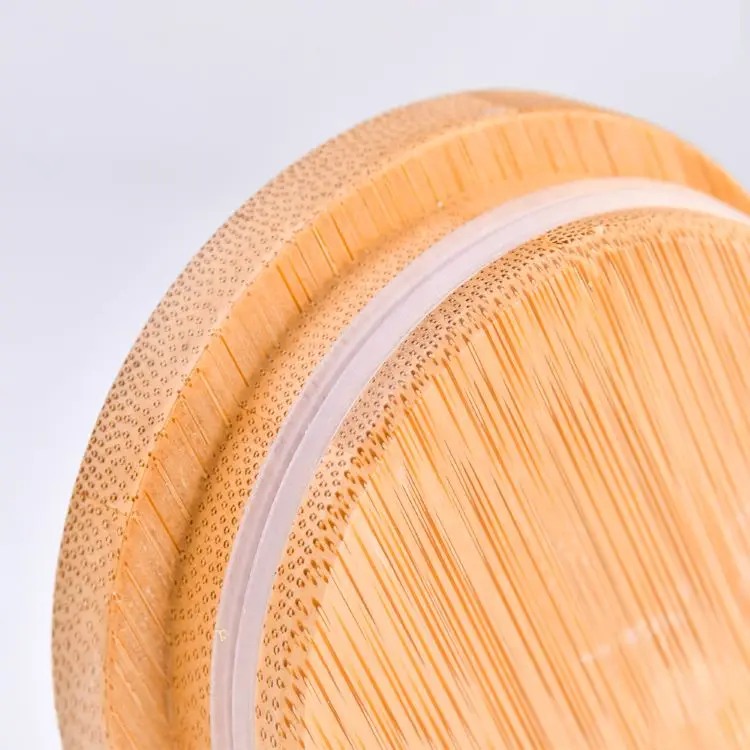 More Specifications Handmade High Borosilicate Airtight Kitchen Glass Storage Jars with Wood Lid Glass Canister for or candy coo