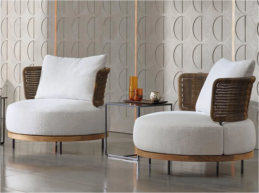 
Living room hand knitting furniture casual arm chairs 