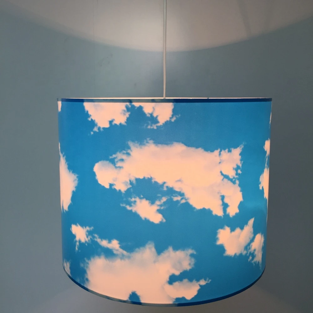 Creative LED plastic PET material manufactures domes ring sky blue lampshade for table and ceiling lamp
