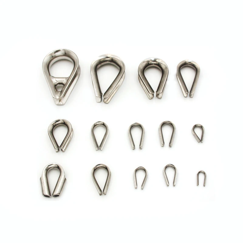 HIgh Quality DIN6899B Wire Rope Thimble 2.5MM 3.5MM 4MM 5MM 6MM 7MM 9MM 10MM 13MM Stainless Steel Cable Wire Rope Fittings
