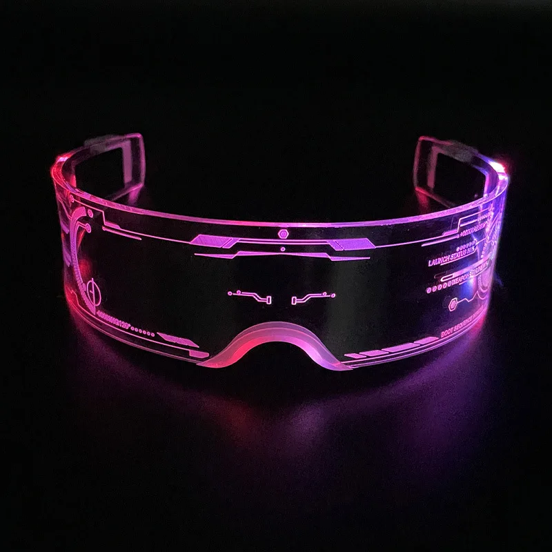 2023 LED light luminous glasses tide future technology sense vibrato with the same bar bounce flash charging glasses