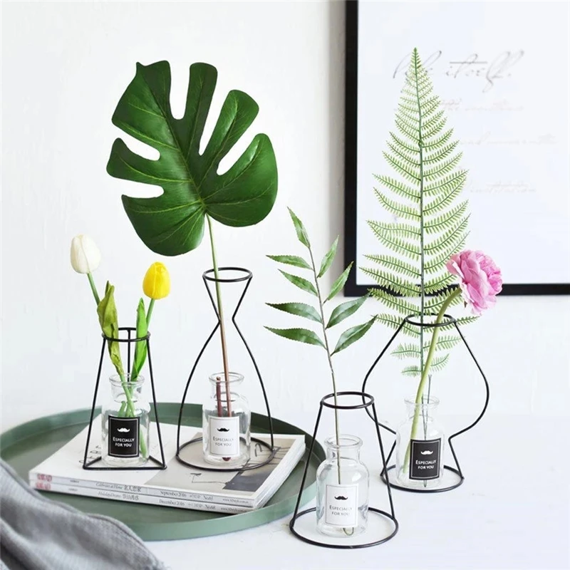 2023 Wholesale Retro Boho Plants Products Indoor Metal Handmade Nordic Style Table Decoration Flower Vases Decor Pieces for Home