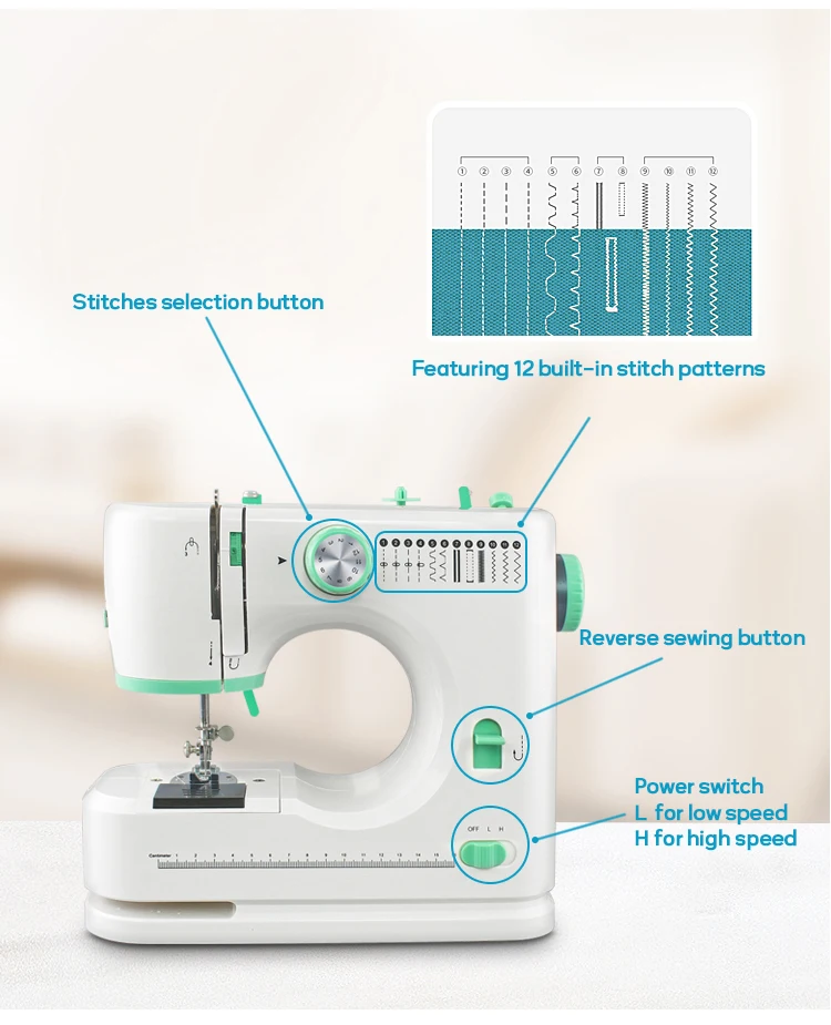 Best home basic multifunctional overlock sewing machine crafts DIY project sewing FHSM-520