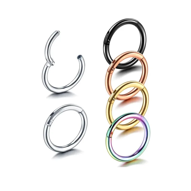 Daicy wholesale simple fashion stainless steel lip piercing industrial ear piercing nose ring piercing titanium jewelry