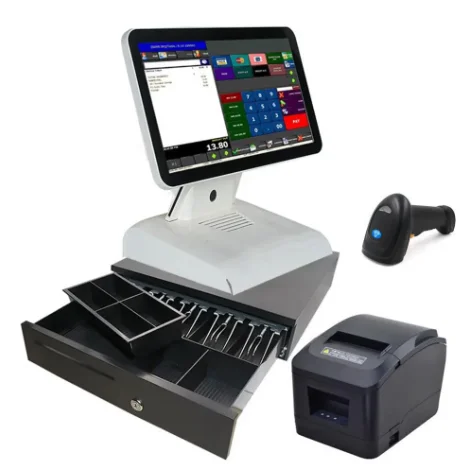 dual screen smart casher cashless payment terminal cash register all in one touchscreen pos systems for restaurants supermarket