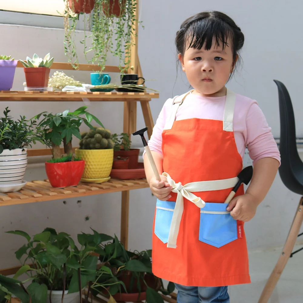 CHANGRONG Custom Personalized Canvas Children Painting Kids baking chef apron