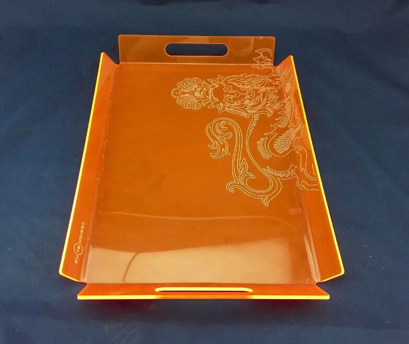 wholesale lucite tray custom size fluorescent acrylic serving tray clear acrylic trays