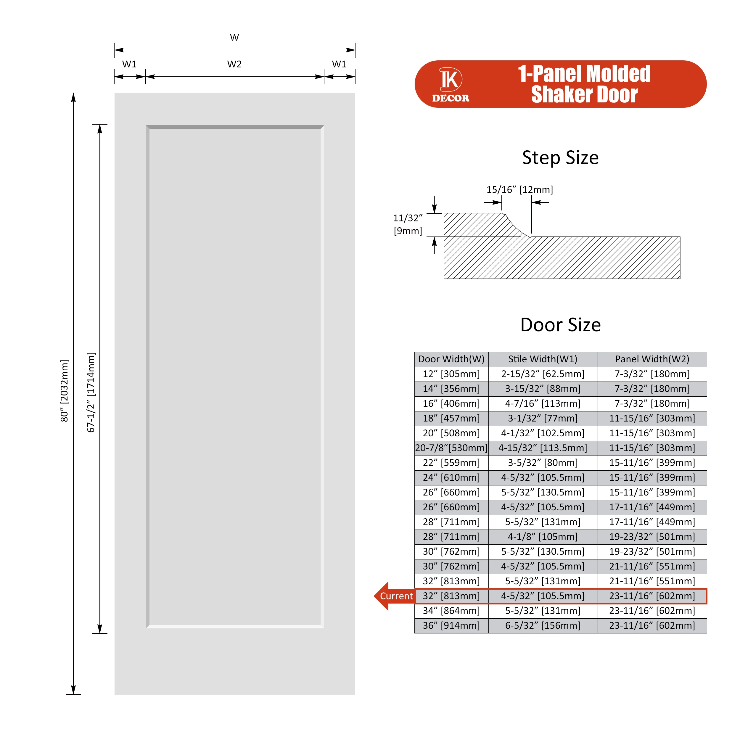 US style modern white primed 1 panel solid core interior wooden MDF shaker doors for apartment