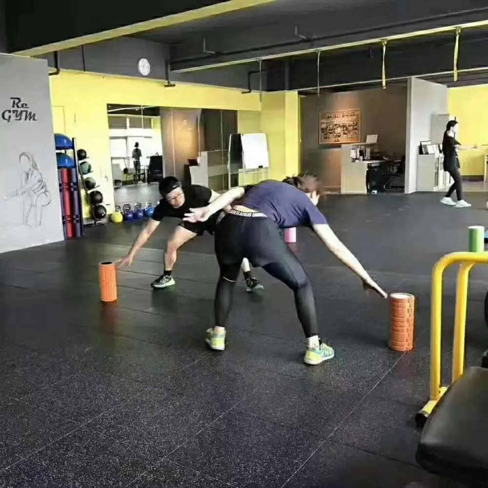 
Indoor crossfit home gym rubber floor tiles 