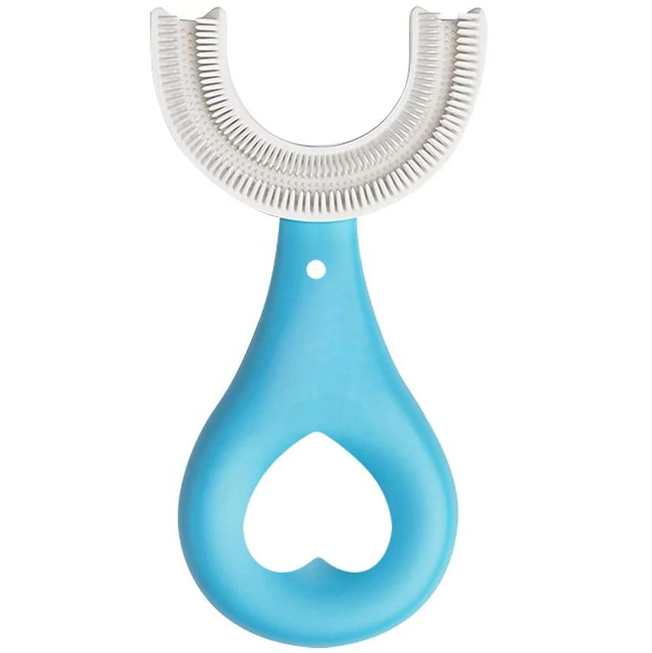 U-shaped Kids Toothbrush with Soft Silicone Whitening Massage Brush Head
