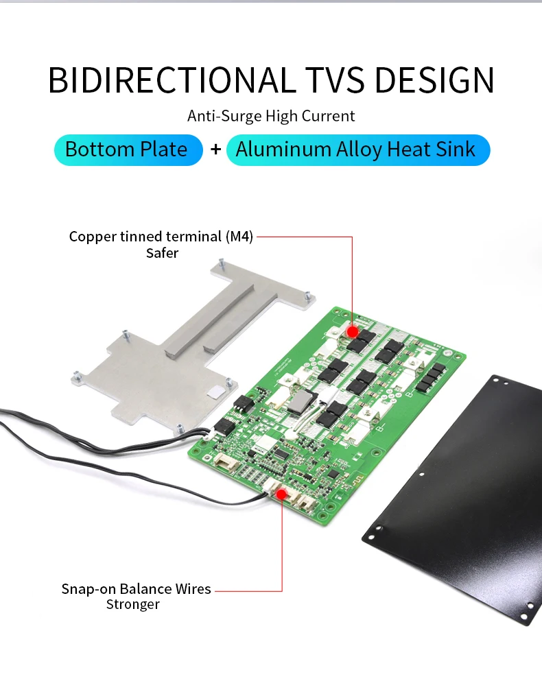 JBD High Current 200A BMS 4s 12V LiFePO4 Smart BMS for Starting Power LFP BMS with BT UART NTC Heating