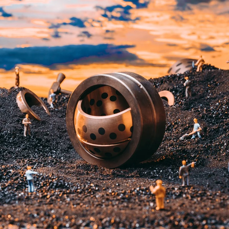 JDBS Oil-free Self-lubricating Outer Diameter 45#Steel Copper Alloy Inlaid Graphite JQB Radial Spherical Joint Bearing Bushing