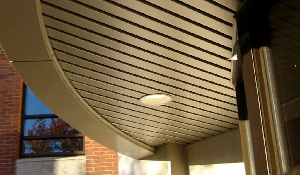 Soffit Fascia Soundproof Suspended Aluminum False Strip Ceiling Tiles Metal Strip Ceiling