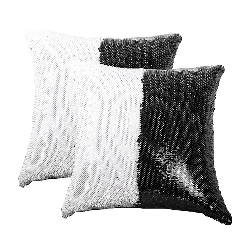 Custom Logo Sequin Pillow Case Sublimation Blank Sequin Pillow Covers Cushion Cover