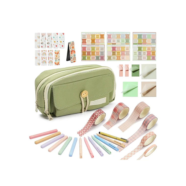 free sample Manufacturer custom colorful bible accessories gift sets Bible tabs washi tape pen case Annotation kit for school