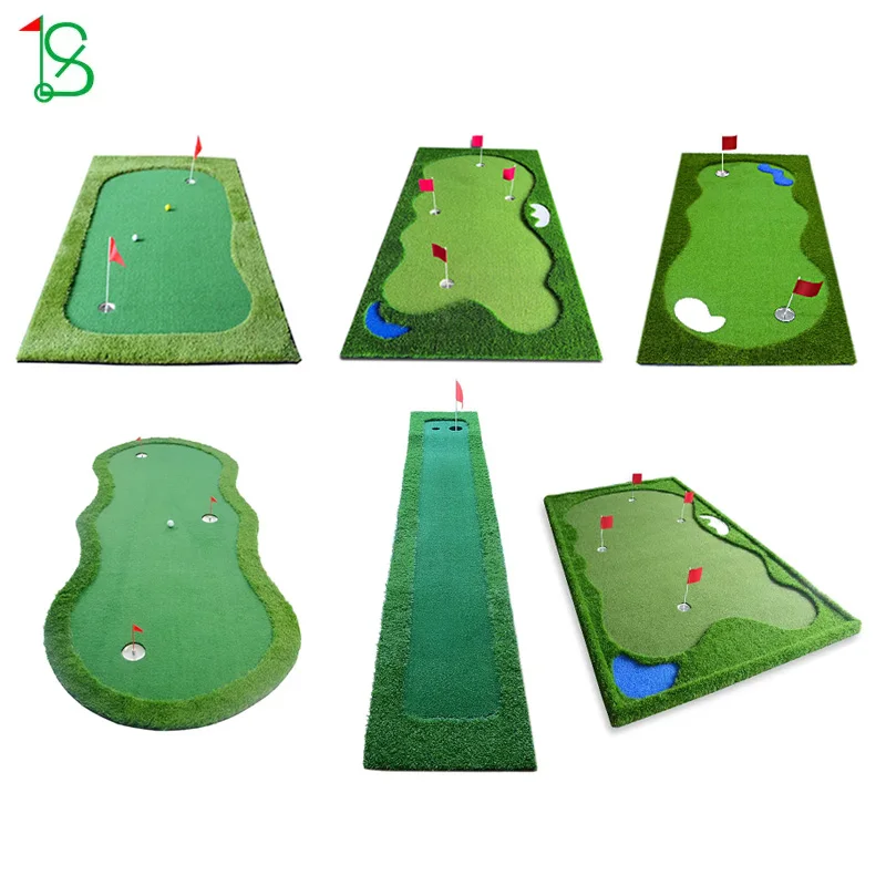Portable Golf Practice Training Aid Large Practice Putter Mat Custom Shape Golf Putting Green