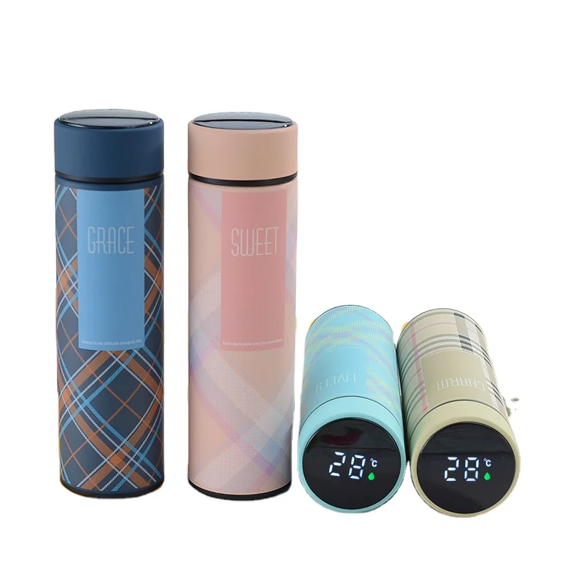 18/8 stainless steel led temperature display sports vacuum flask with tea infuser wholesale