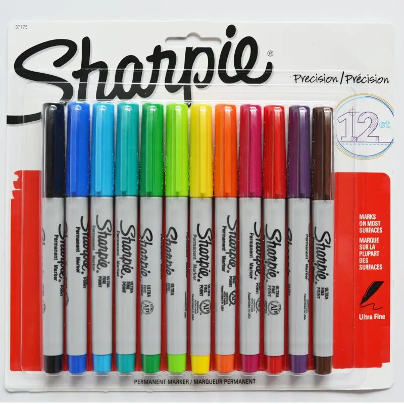 Sanford Sharpie Permanent Markers 0.5mm art pen AP certified Yellow Ultra Fine Point marqueur